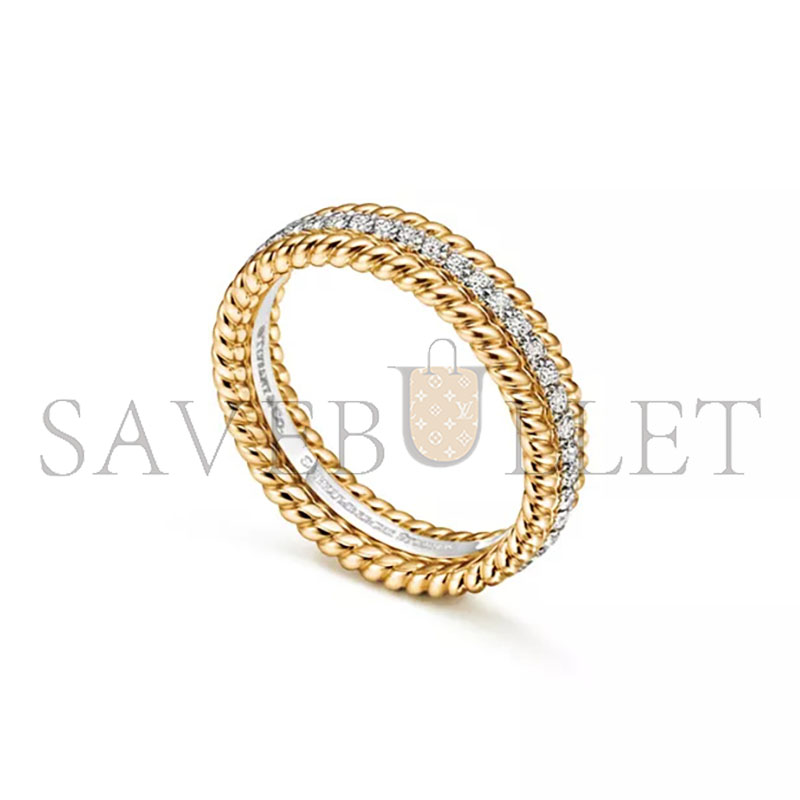 TIFFANY ROPETWO-ROW RING IN YELLOW GOLD AND PLATINUM WITH DIAMONDS 25963369